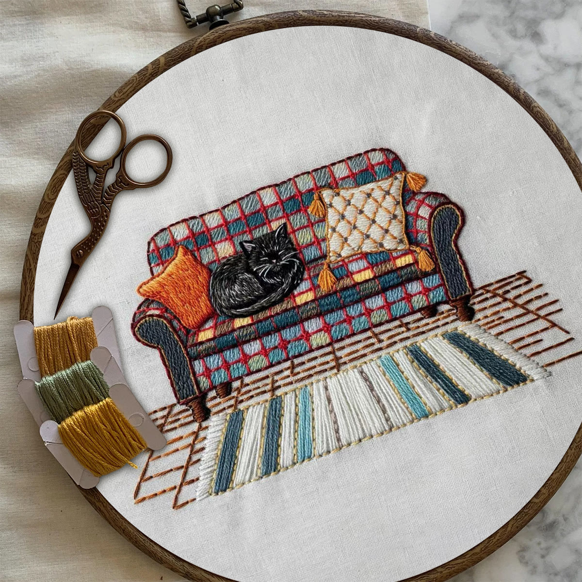 Rubbyoo Embroidery Kit-  Home Scene Cat  - image 8