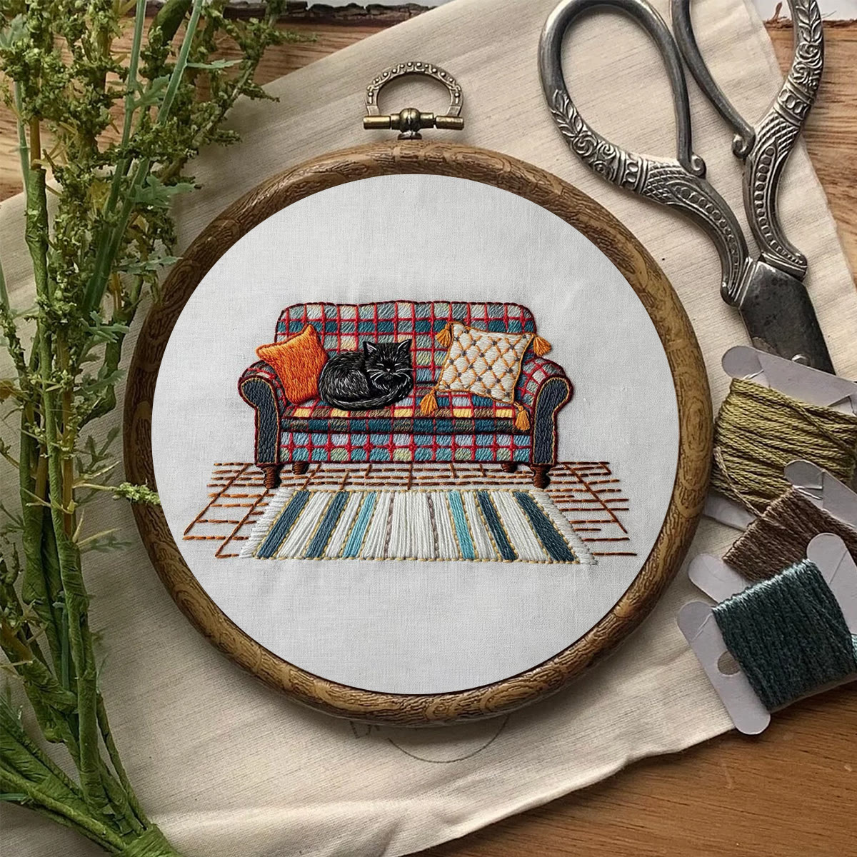 Rubbyoo Embroidery Kit-  Home Scene Cat  - image 7
