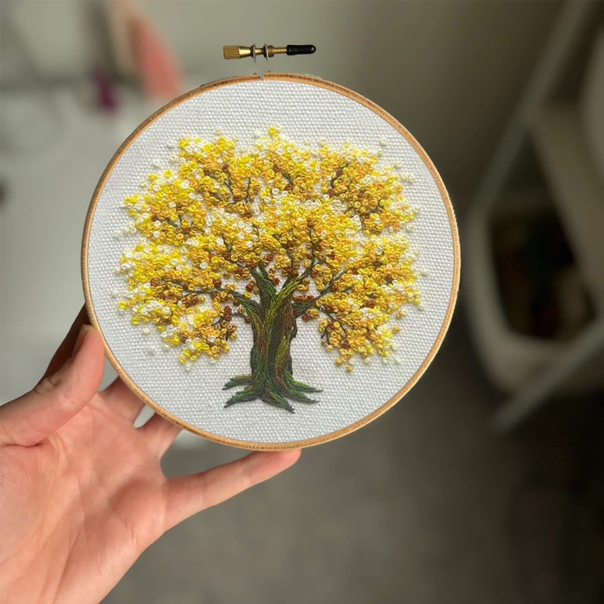 Rubbyoo Embroidery Kit-   Yellow Blooming Tree - image 2