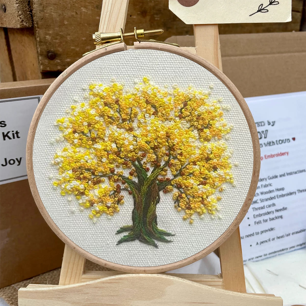 Rubbyoo Embroidery Kit-   Yellow Blooming Tree - image 6