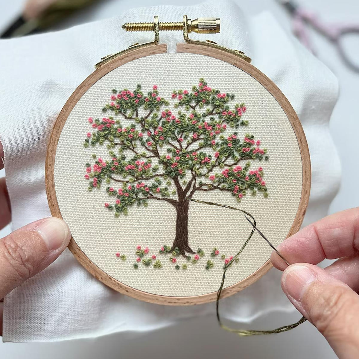 Rubbyoo Embroidery Kit-  Pink Flower Tree - image 4