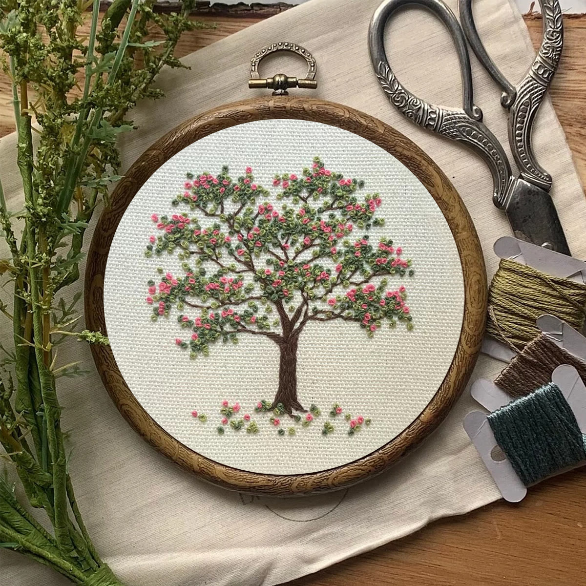Rubbyoo Embroidery Kit-  Pink Flower Tree - image 8
