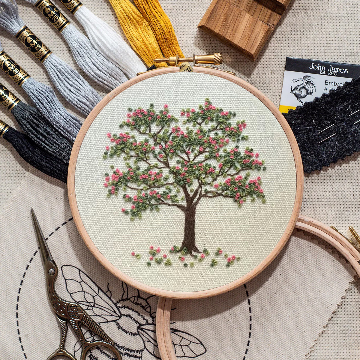Rubbyoo Embroidery Kit-  Pink Flower Tree - image 9
