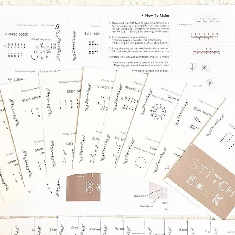 Rubbyoo Embroidery Stitch Book Kit - Basic Embroidery Stitches | Starter Learning Practice Set | Diy Needlepoint Crafts - image 3