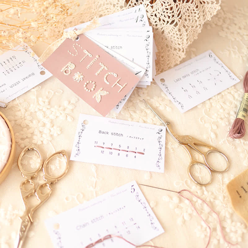 Rubbyoo Embroidery Stitch Book Kit - Basic Embroidery Stitches | Starter Learning Practice Set | Diy Needlepoint Crafts - image 4