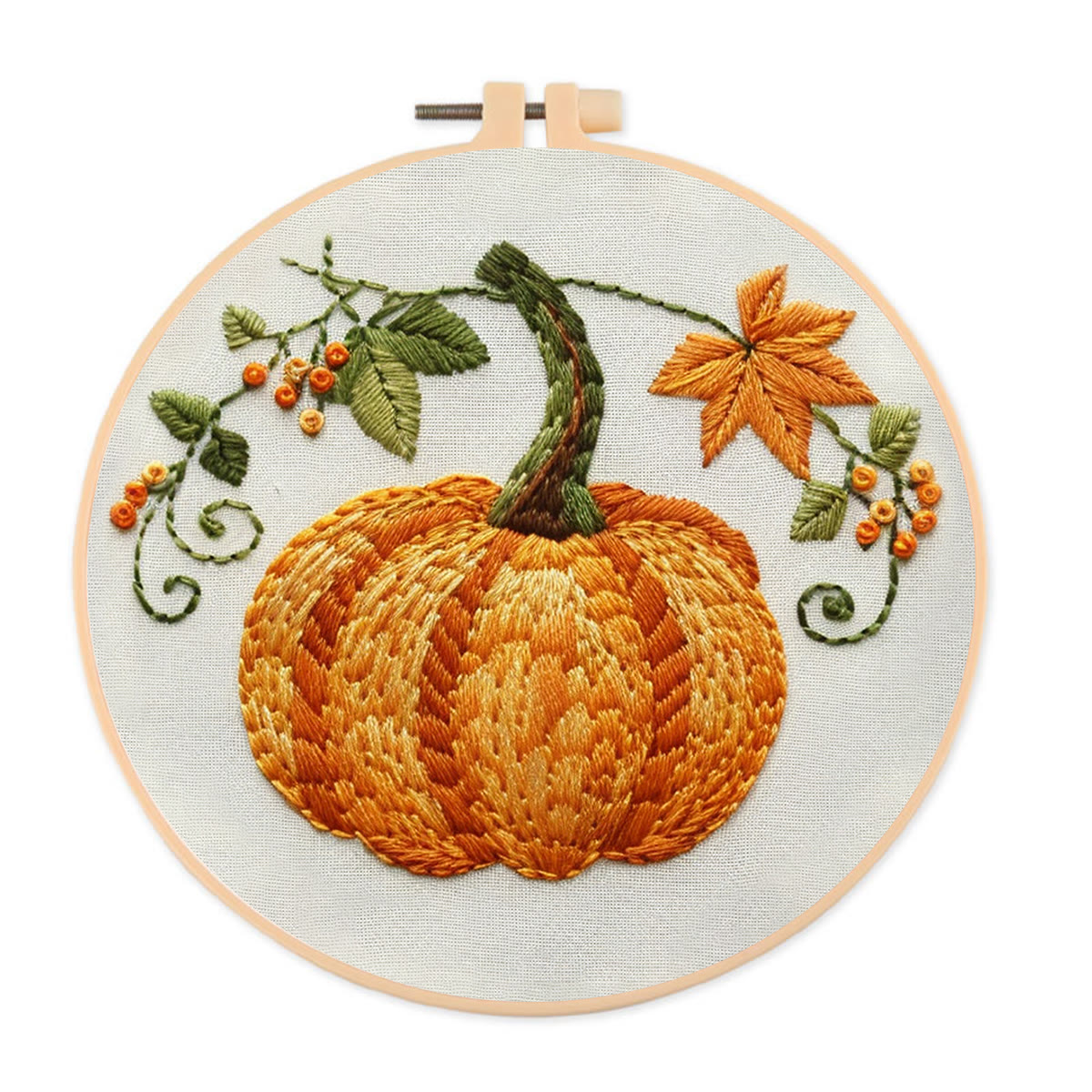 Rubbyoo Embroidery Kit- Pumpkin Easy  Embroidery Kit For Beginners | Cozy Crafts - image 1