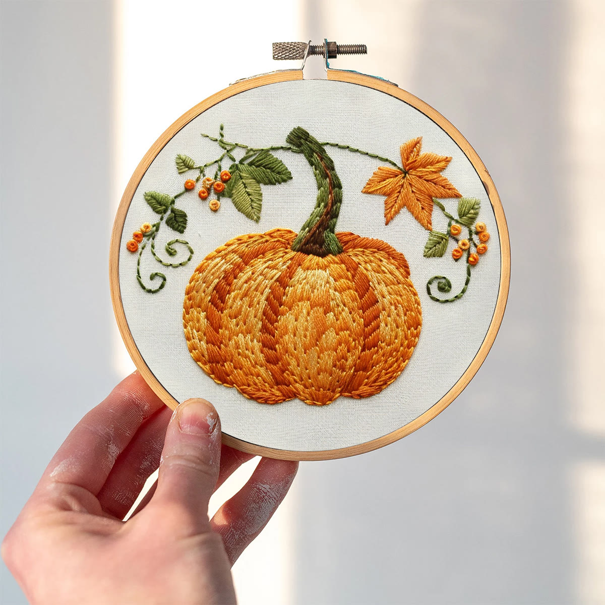 Rubbyoo Embroidery Kit- Pumpkin Easy  Embroidery Kit For Beginners | Cozy Crafts - image 2