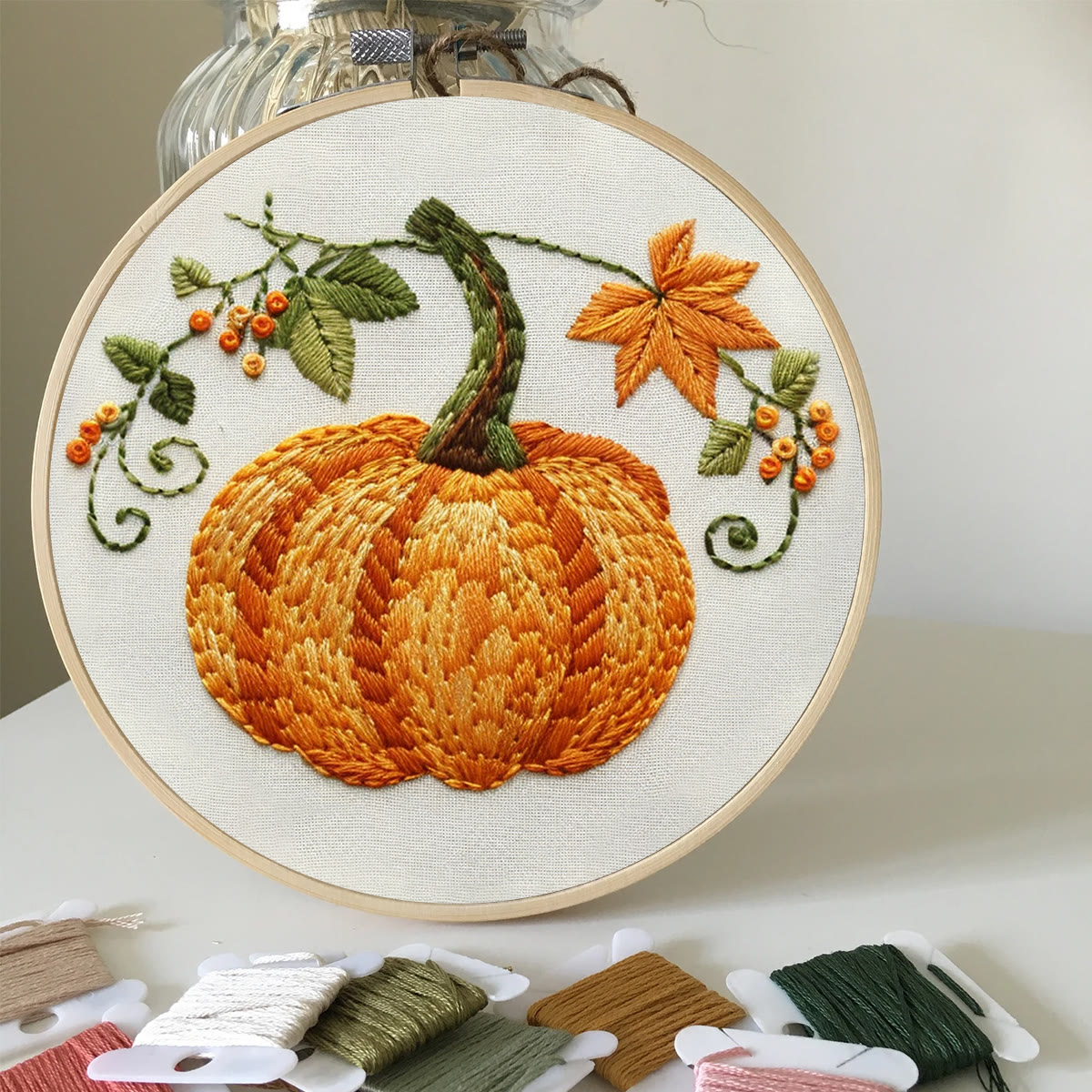 Rubbyoo Embroidery Kit- Pumpkin Easy  Embroidery Kit For Beginners | Cozy Crafts - image 5