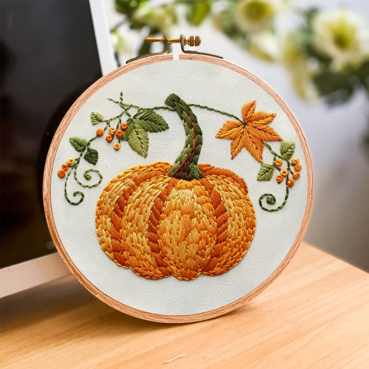 Rubbyoo Embroidery Kit- Pumpkin Easy  Embroidery Kit For Beginners | Cozy Crafts - image 4