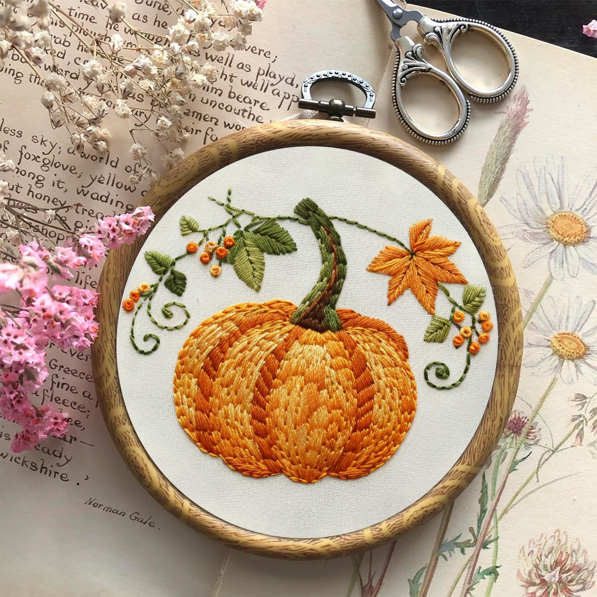 Rubbyoo Embroidery Kit- Pumpkin Easy  Embroidery Kit For Beginners | Cozy Crafts - image 8
