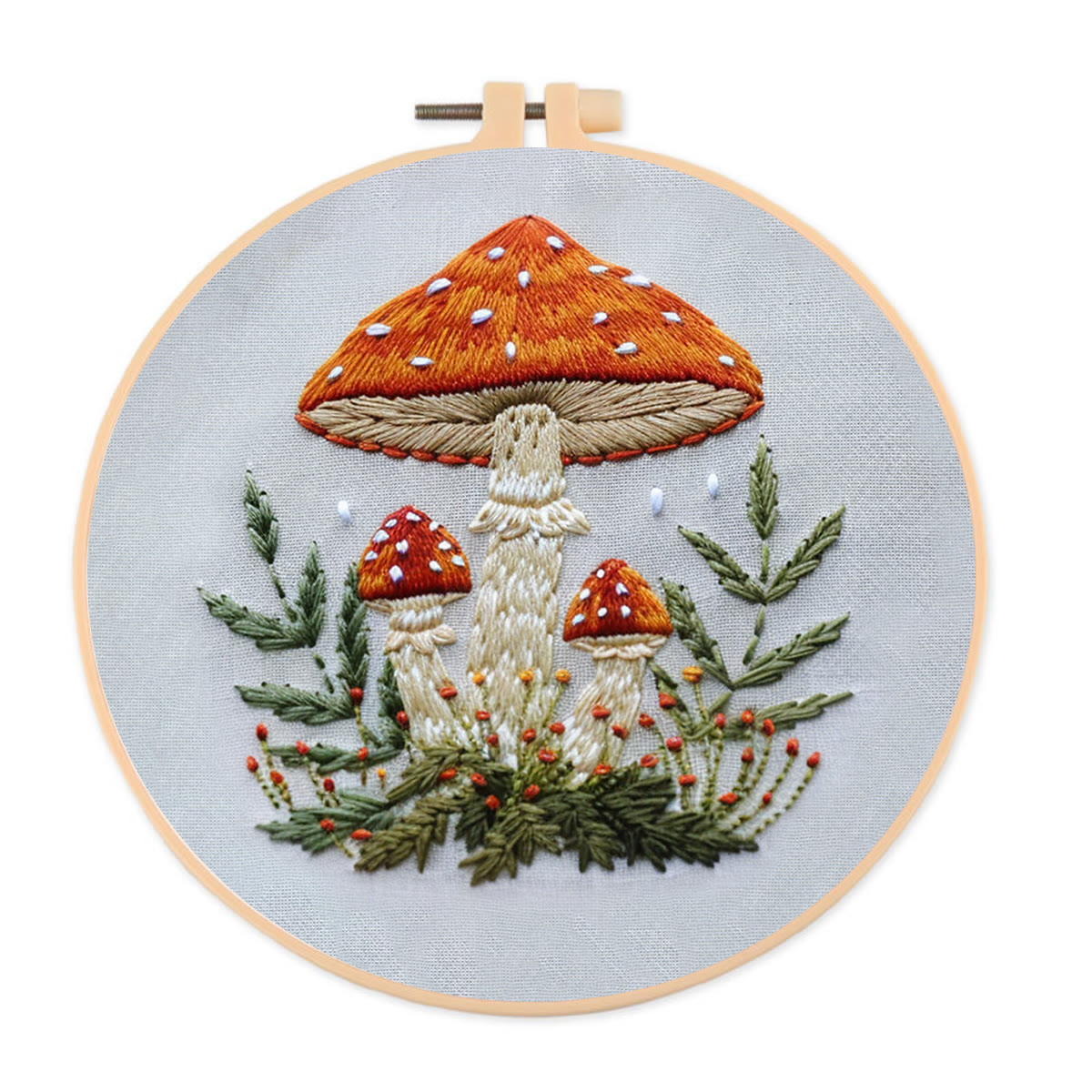 Rubbyoo Embroidery Kit- Mushrooms  Easy  Embroidery Kit For Beginners | Autumn Crafts - image 1