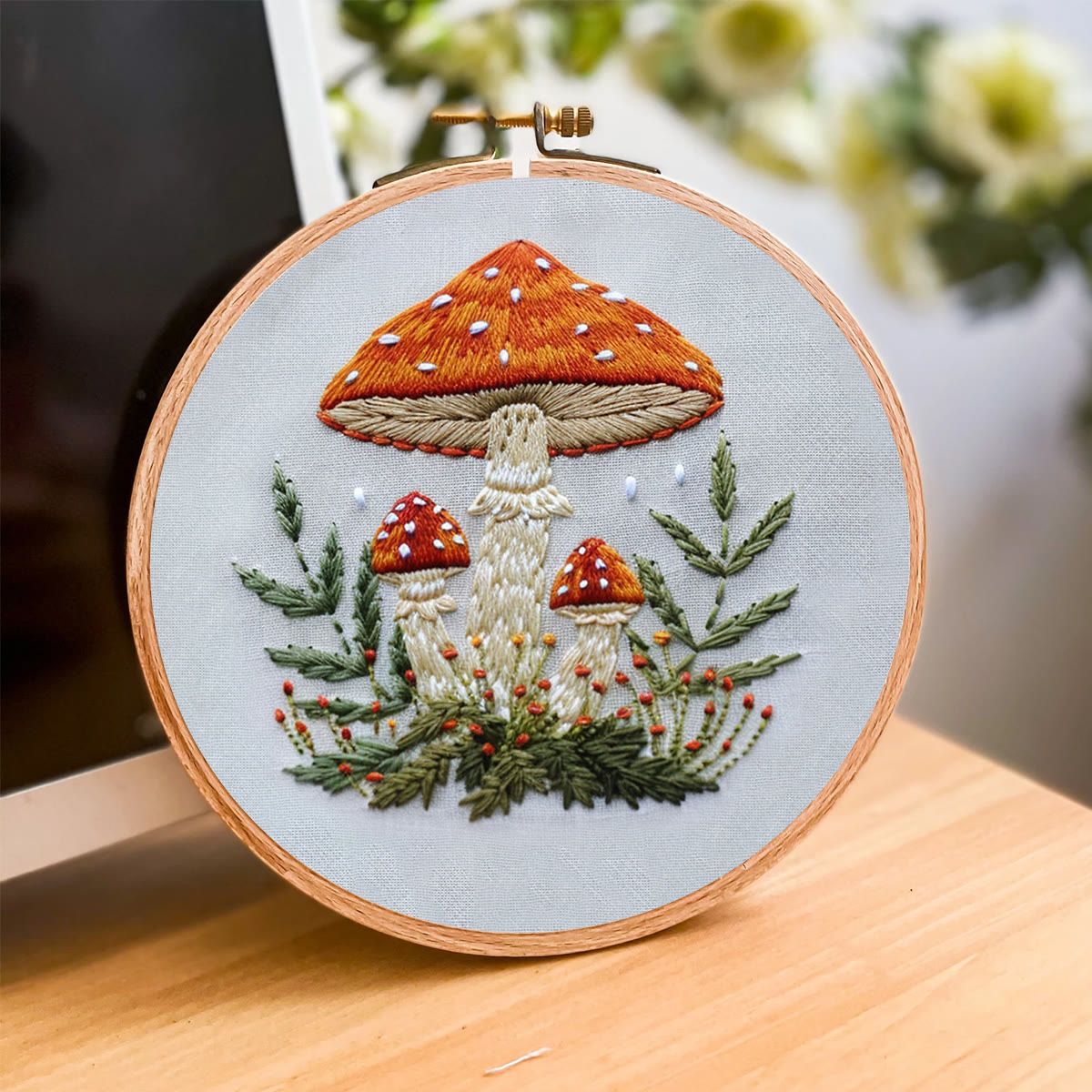 Rubbyoo Embroidery Kit- Mushrooms  Easy  Embroidery Kit For Beginners | Autumn Crafts - image 4