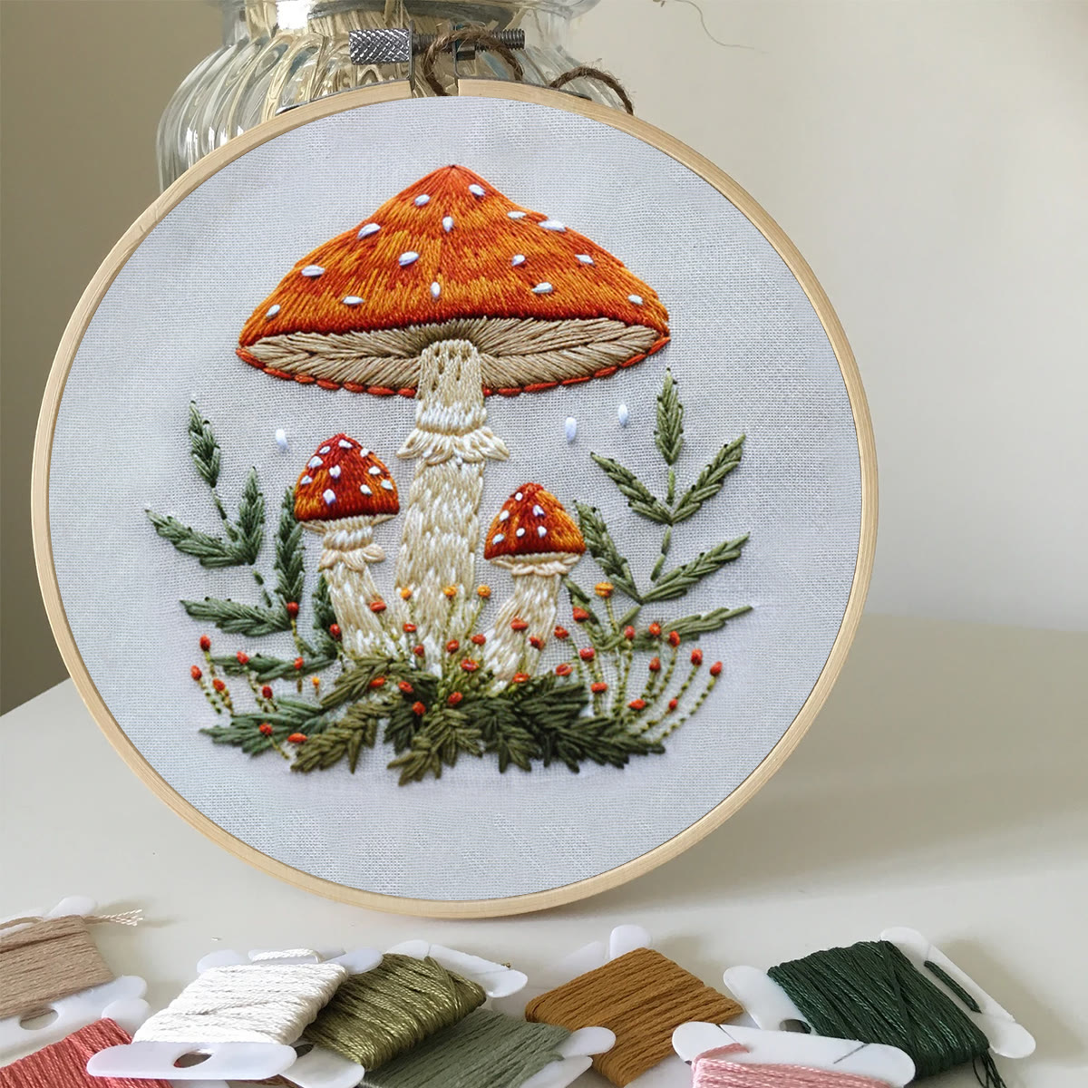 Rubbyoo Embroidery Kit- Mushrooms  Easy  Embroidery Kit For Beginners | Autumn Crafts - image 5