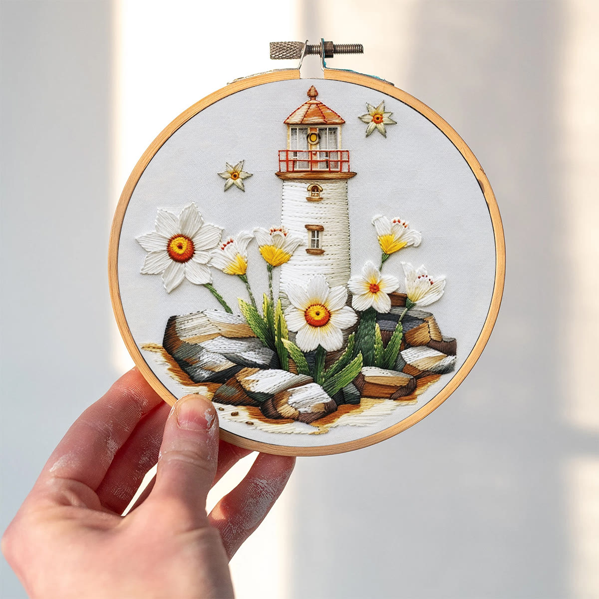 Rubbyoo Embroidery Kit-lighthouse Easy  Embroidery Kit For Beginners | Summer Crafts - image 2
