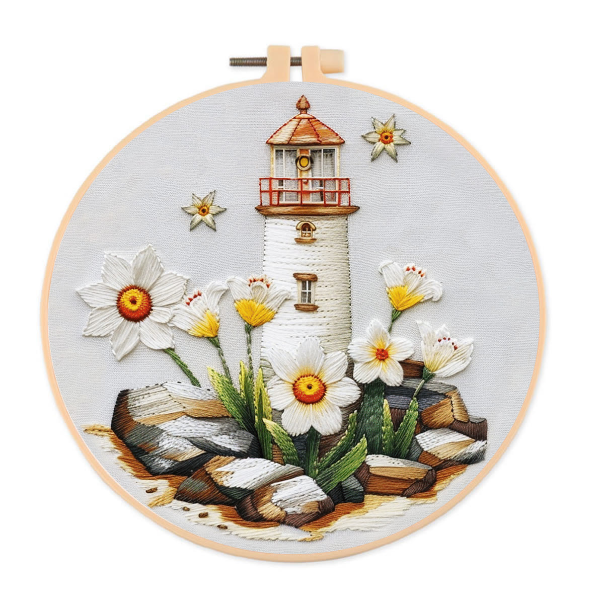Rubbyoo Embroidery Kit-lighthouse Easy  Embroidery Kit For Beginners | Summer Crafts - image 1