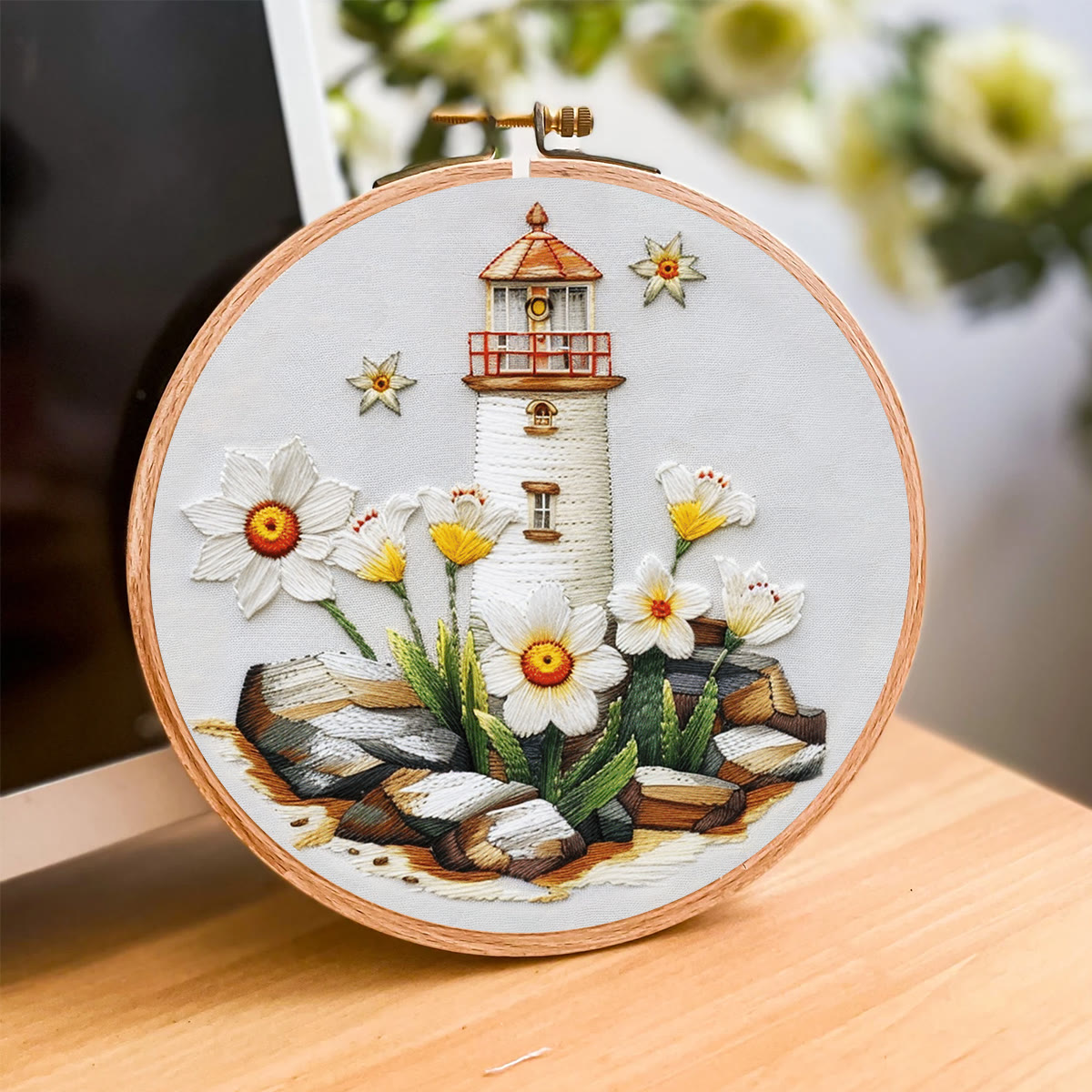 Rubbyoo Embroidery Kit-lighthouse Easy  Embroidery Kit For Beginners | Summer Crafts - image 4