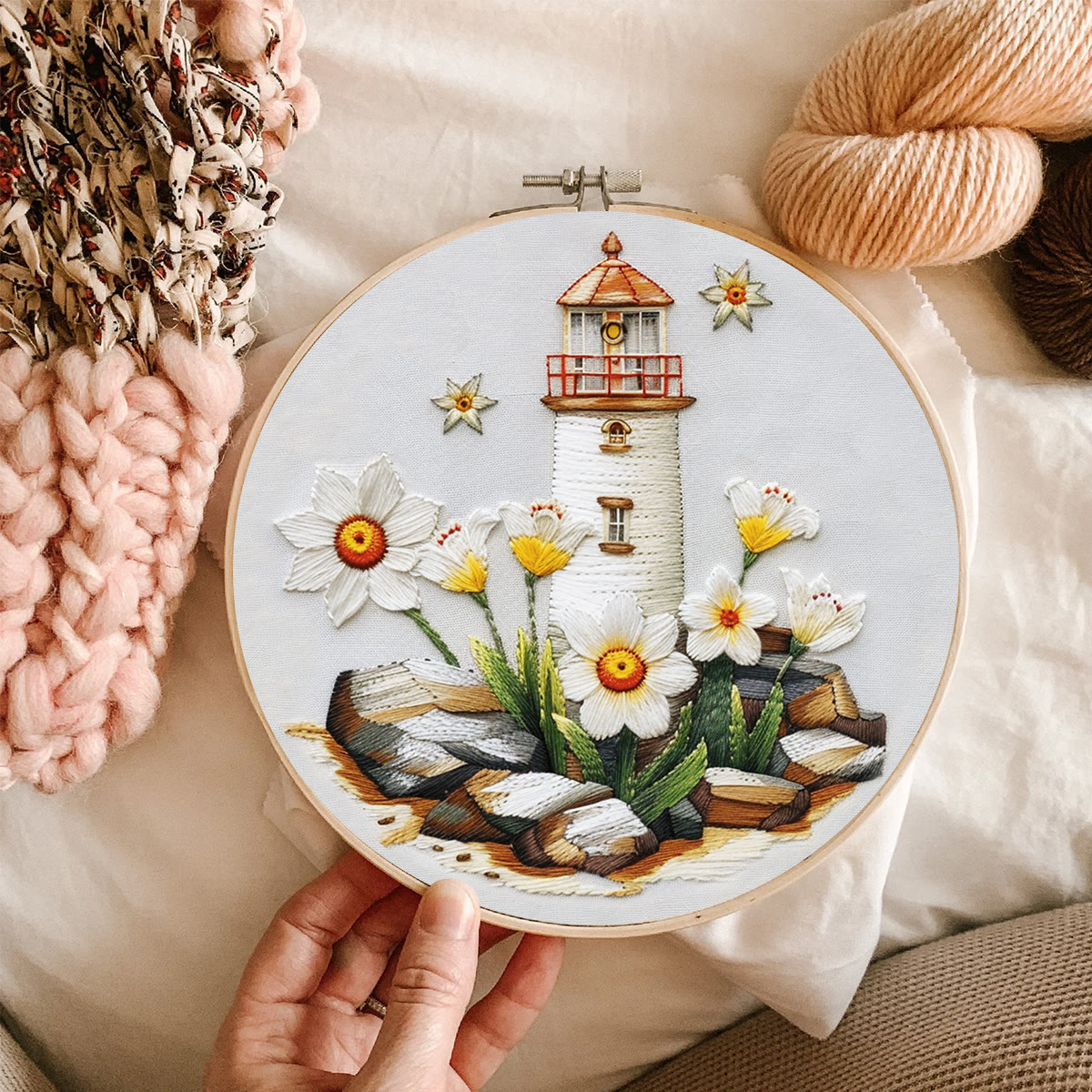 Rubbyoo Embroidery Kit-lighthouse Easy  Embroidery Kit For Beginners | Summer Crafts - image 9