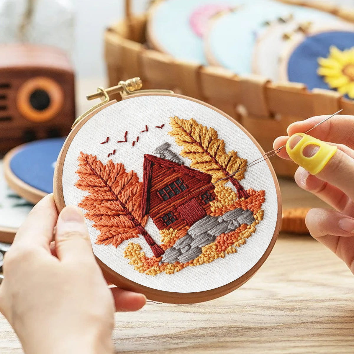 Rubbyoo Embroidery Kit- Farmhouse Diy Craft Kits| Autumn Craft - image 3