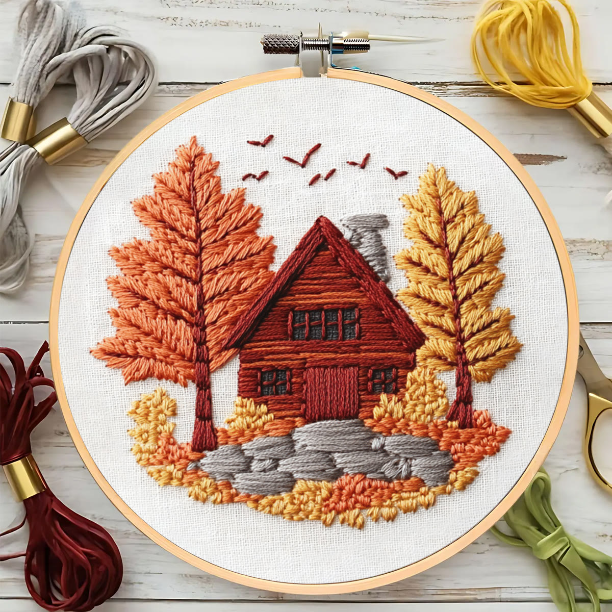 Rubbyoo Embroidery Kit- Farmhouse Diy Craft Kits| Autumn Craft - image 7