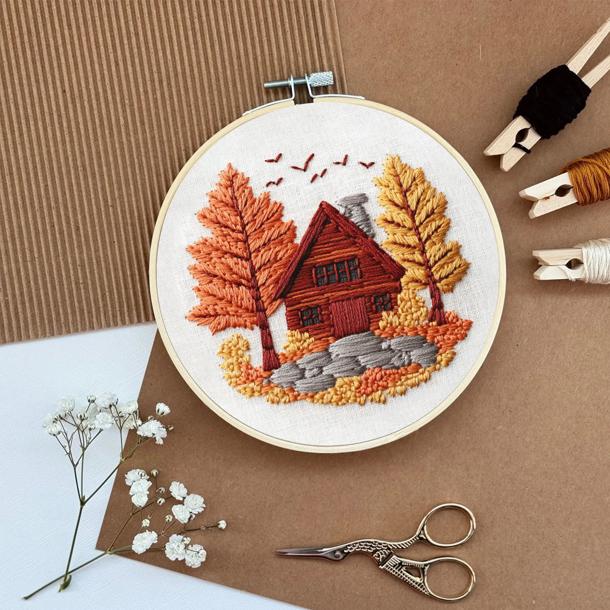 Rubbyoo Embroidery Kit- Farmhouse Diy Craft Kits| Autumn Craft - image 6