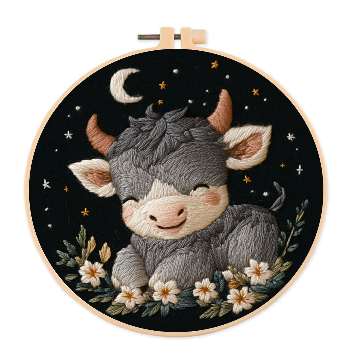 Rubbyoo Embroidery Kit-   Calf Baby  Diy Craft Kits| For Craft Lover - image 1