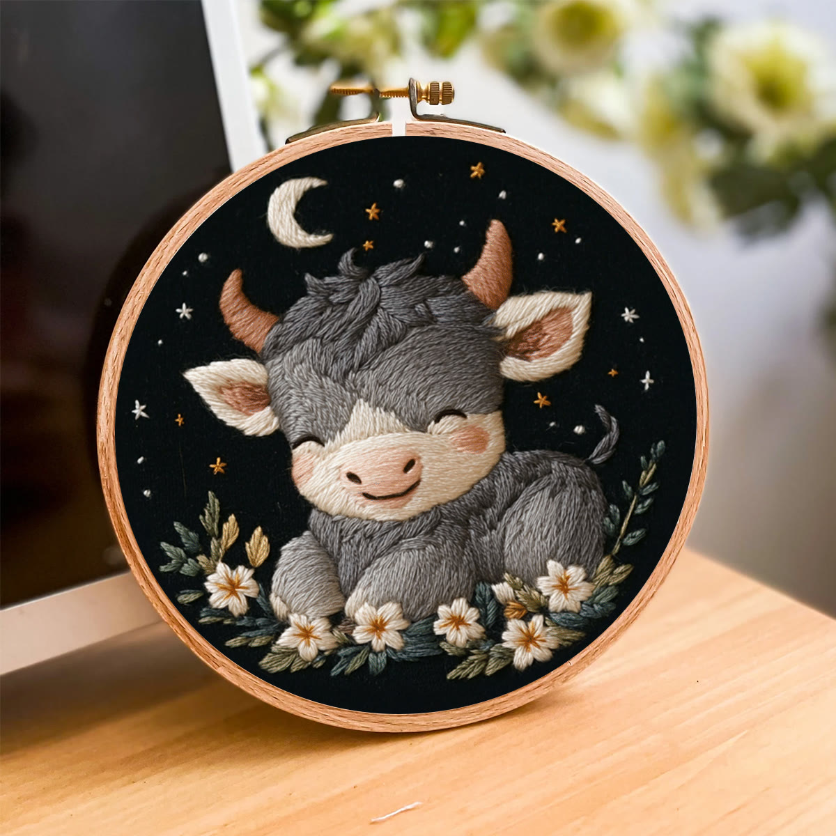 Rubbyoo Embroidery Kit-   Calf Baby  Diy Craft Kits| For Craft Lover - image 4