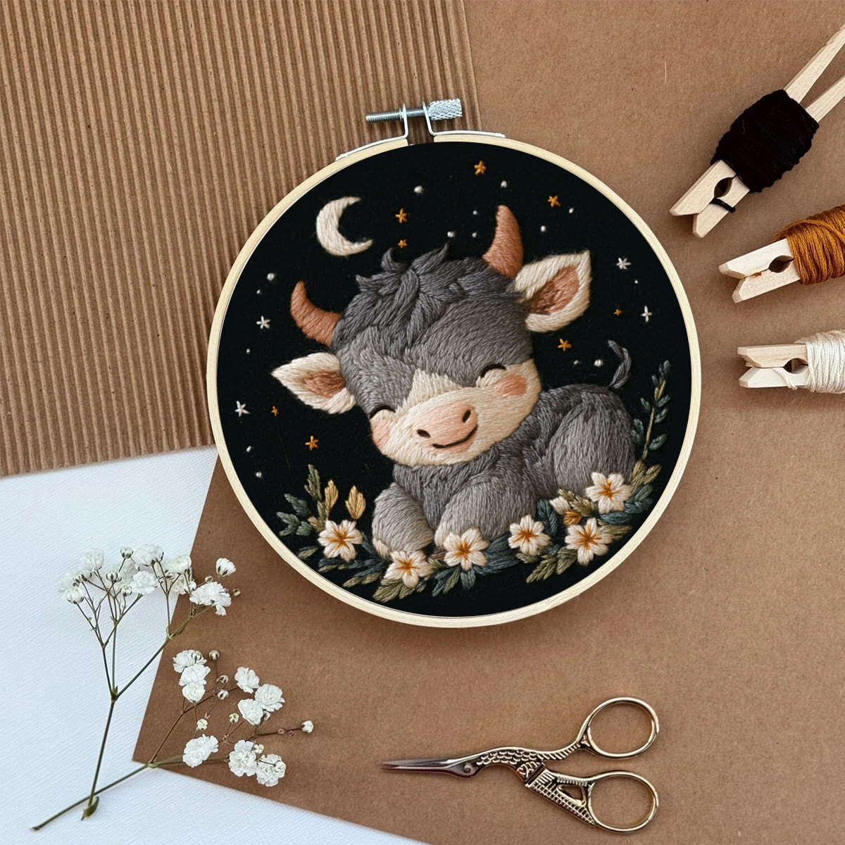 Rubbyoo Embroidery Kit-   Calf Baby  Diy Craft Kits| For Craft Lover - image 7