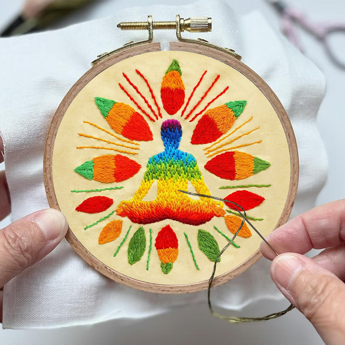 Rubbyoo Embroidery Kit-  Vedic Heaalling Diy Kit For  Aldults| Diy Craft Kits | Wall Decor - image 4