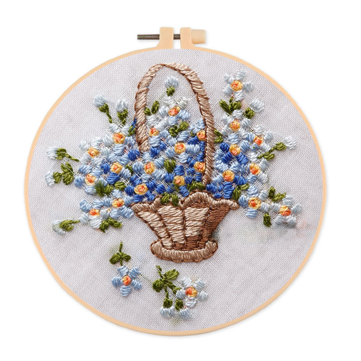Rubbyoo Embroidery Kit-  Basket Of Flowers Diy Kit For Women| Diy Craft Kits  - image 1