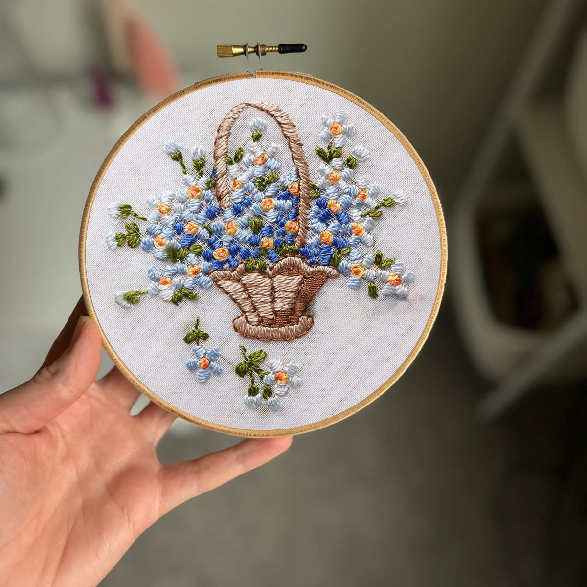 Rubbyoo Embroidery Kit-  Basket Of Flowers Diy Kit For Women| Diy Craft Kits  - image 2