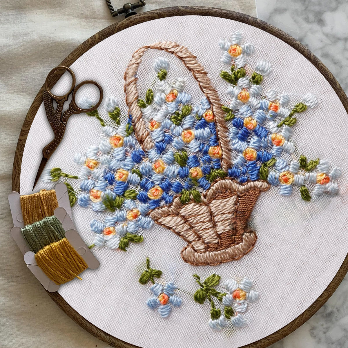 Rubbyoo Embroidery Kit-  Basket Of Flowers Diy Kit For Women| Diy Craft Kits  - image 8