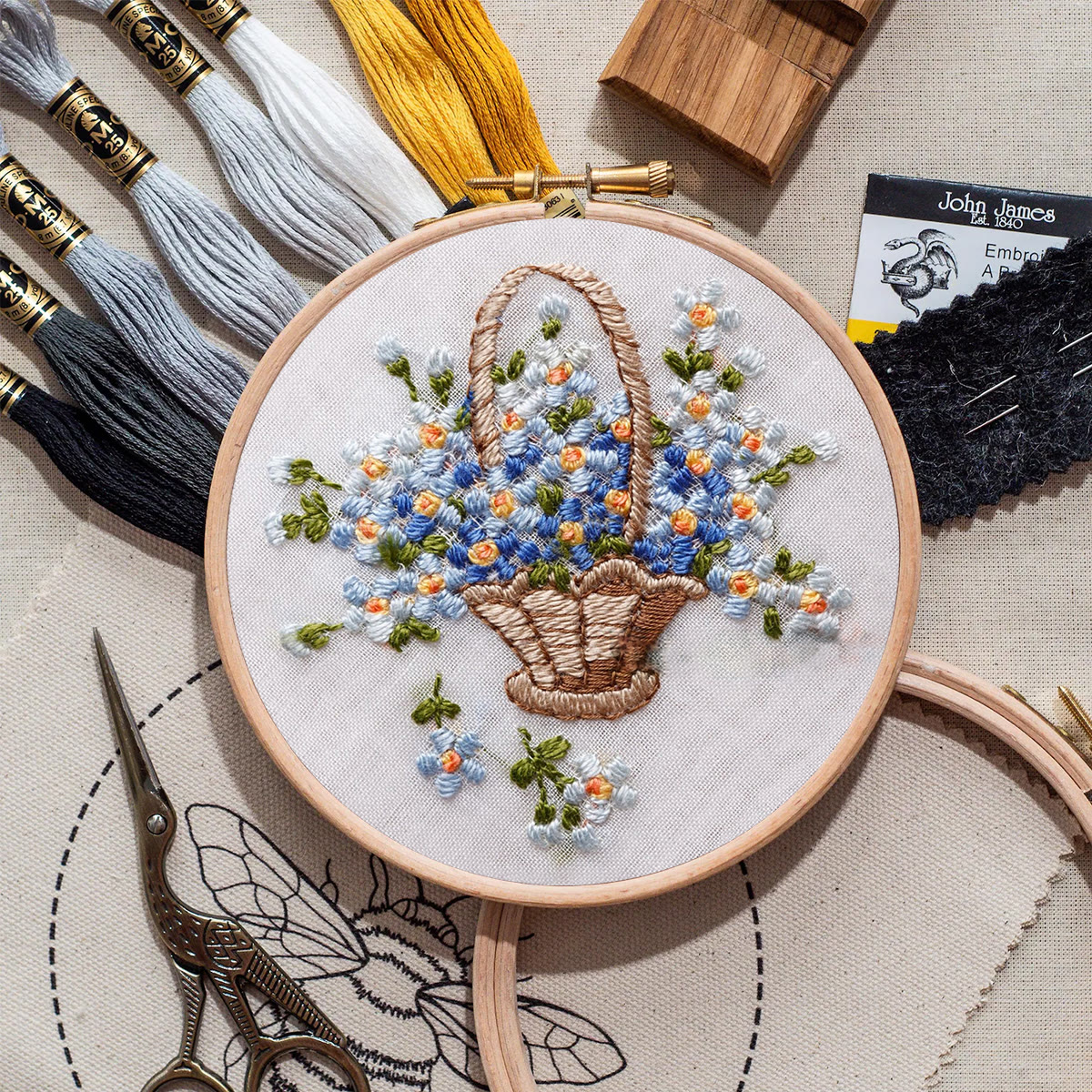 Rubbyoo Embroidery Kit-  Basket Of Flowers Diy Kit For Women| Diy Craft Kits  - image 9