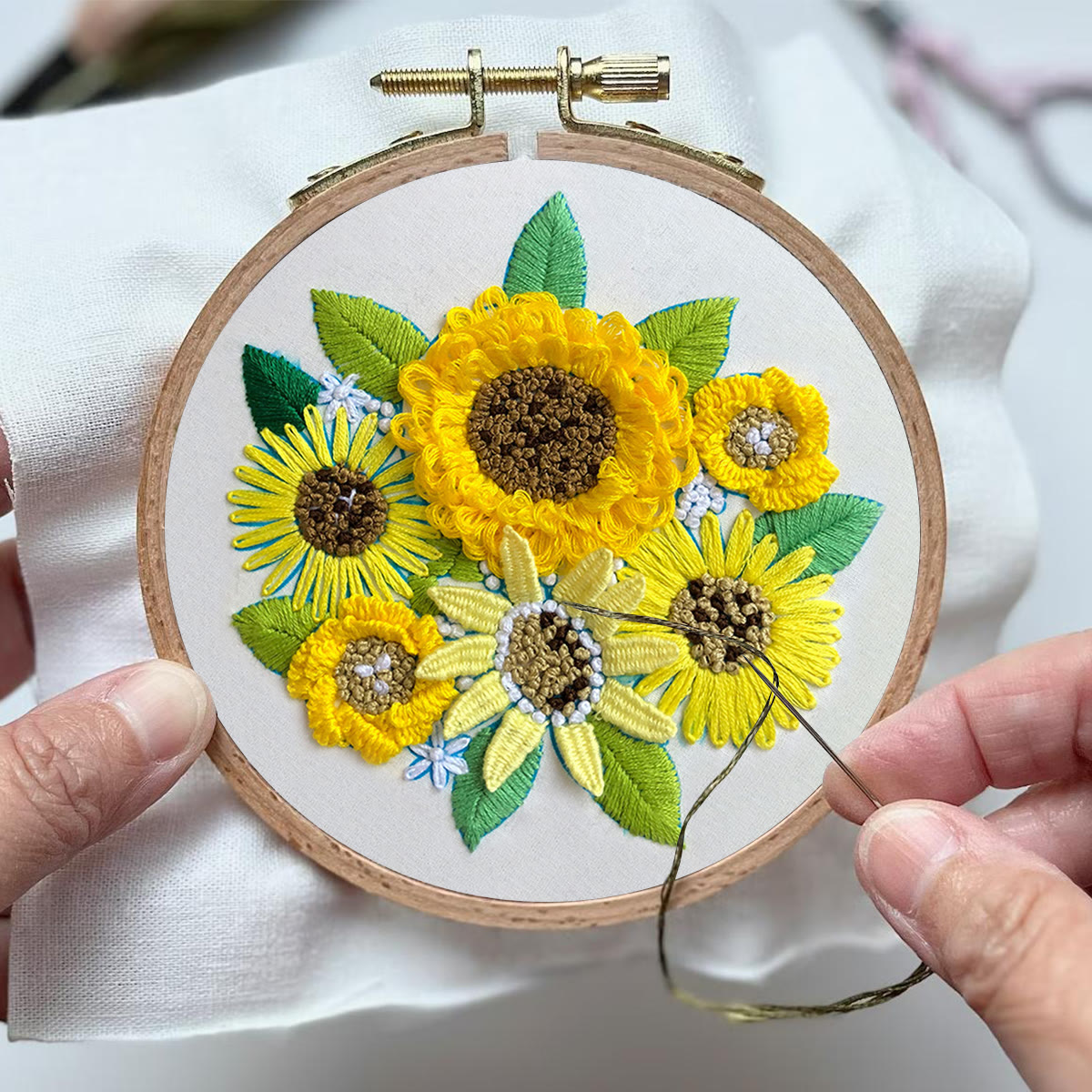 Rubbyoo Embroidery Kit-  Sunflower Starter Kit For Craft Lover - image 4