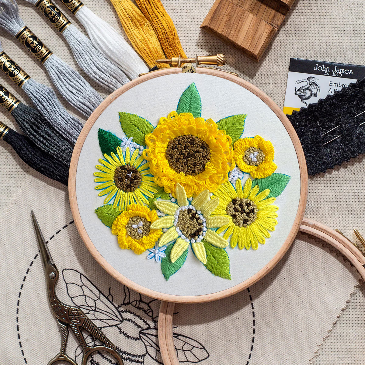 Rubbyoo Embroidery Kit-  Sunflower Starter Kit For Craft Lover - image 9