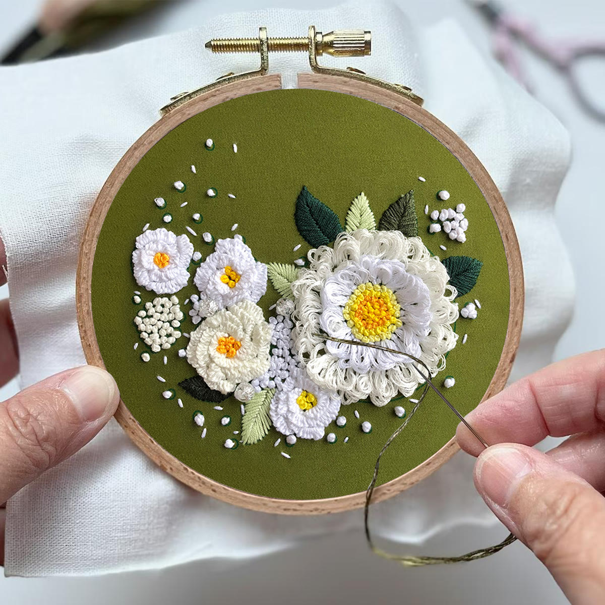 Rubbyoo Embroidery Kit-  Daisy Starter Kit For Craft Lover - image 4