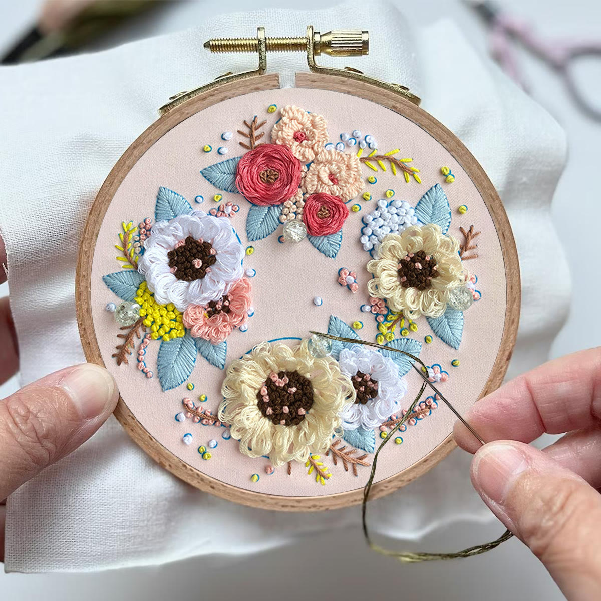 Rubbyoo Embroidery Kit-  Flower Garland Starter Kit For Craft Lover - image 4