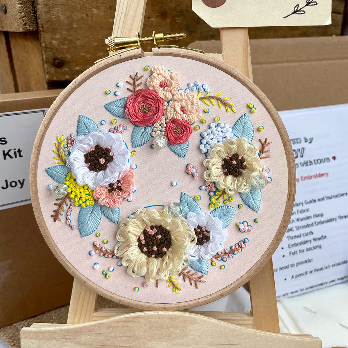 Rubbyoo Embroidery Kit-  Flower Garland Starter Kit For Craft Lover - image 6