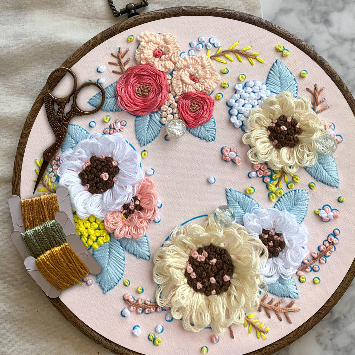 Rubbyoo Embroidery Kit-  Flower Garland Starter Kit For Craft Lover - image 7