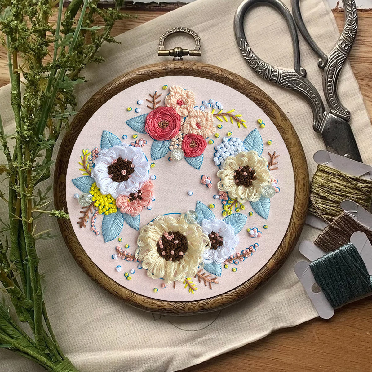 Rubbyoo Embroidery Kit-  Flower Garland Starter Kit For Craft Lover - image 8