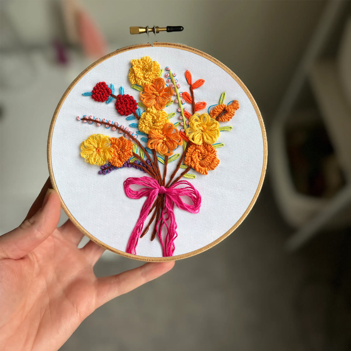 Rubbyoo Embroidery Kit-  Color Flowers Pattern Starter Kit For Craft Lover - image 2