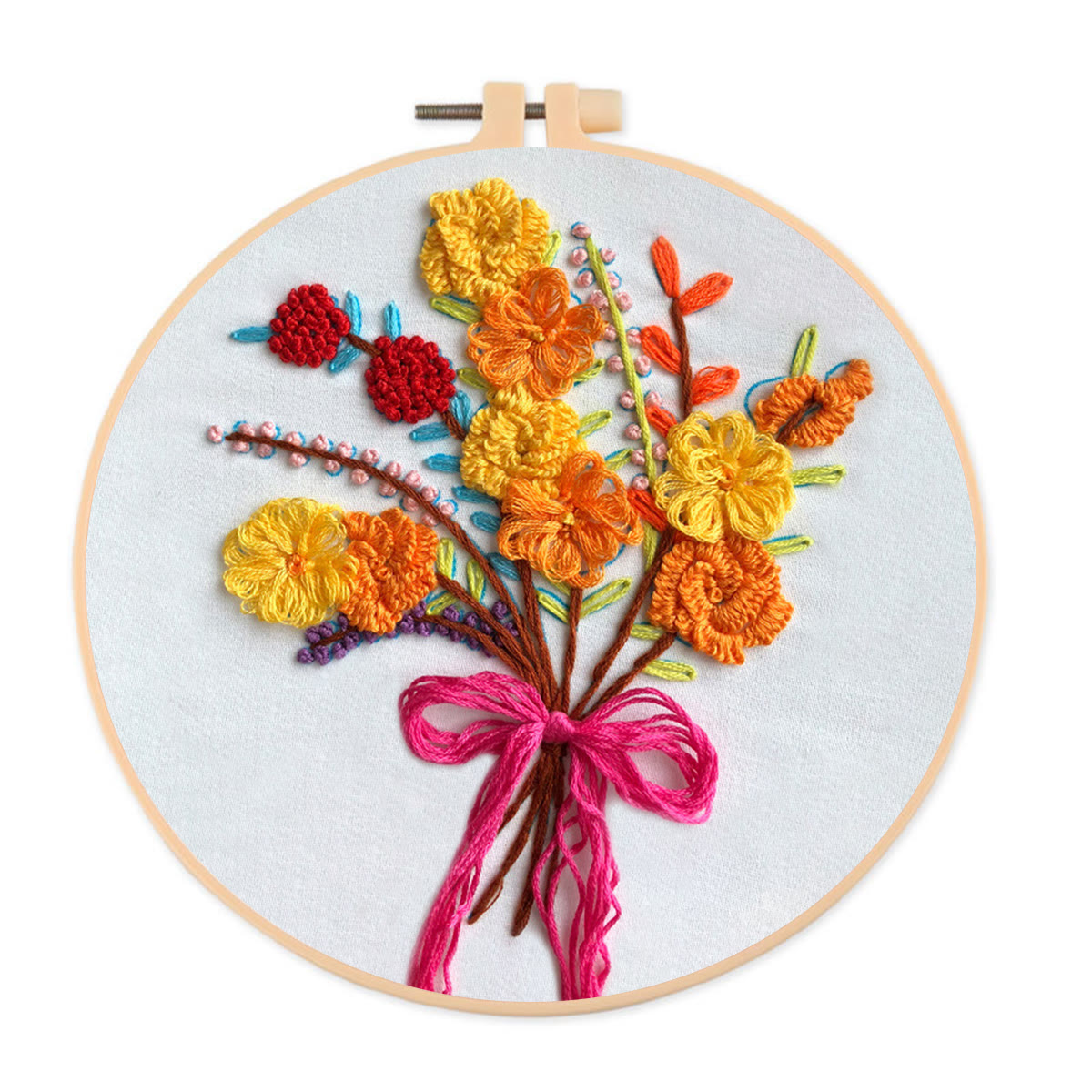 Rubbyoo Embroidery Kit-  Color Flowers Pattern Starter Kit For Craft Lover - image 1