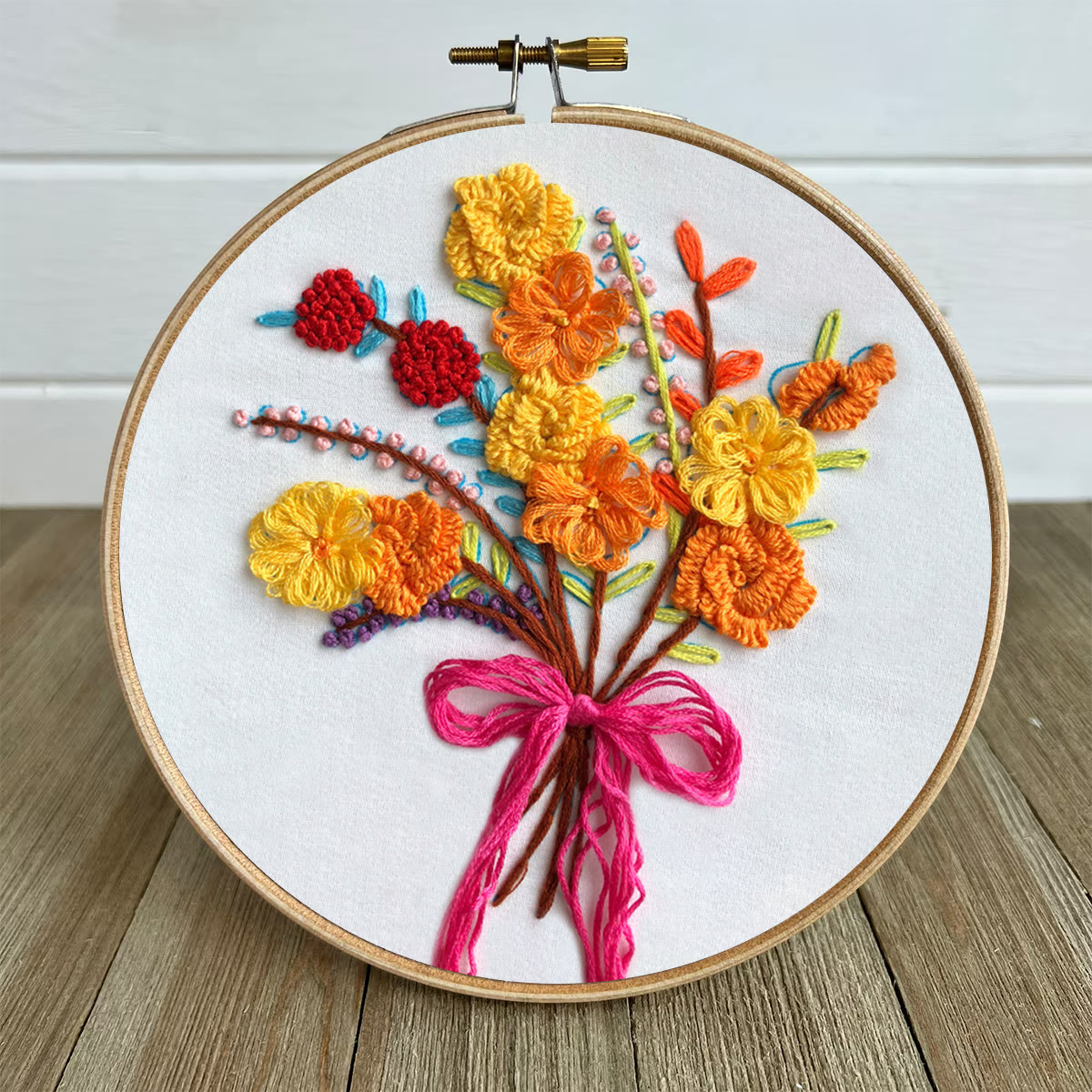 Rubbyoo Embroidery Kit-  Color Flowers Pattern Starter Kit For Craft Lover - image 5