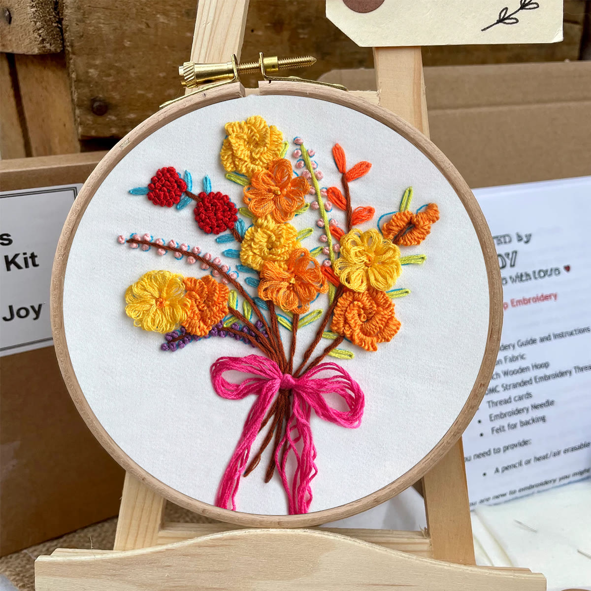 Rubbyoo Embroidery Kit-  Color Flowers Pattern Starter Kit For Craft Lover - image 6