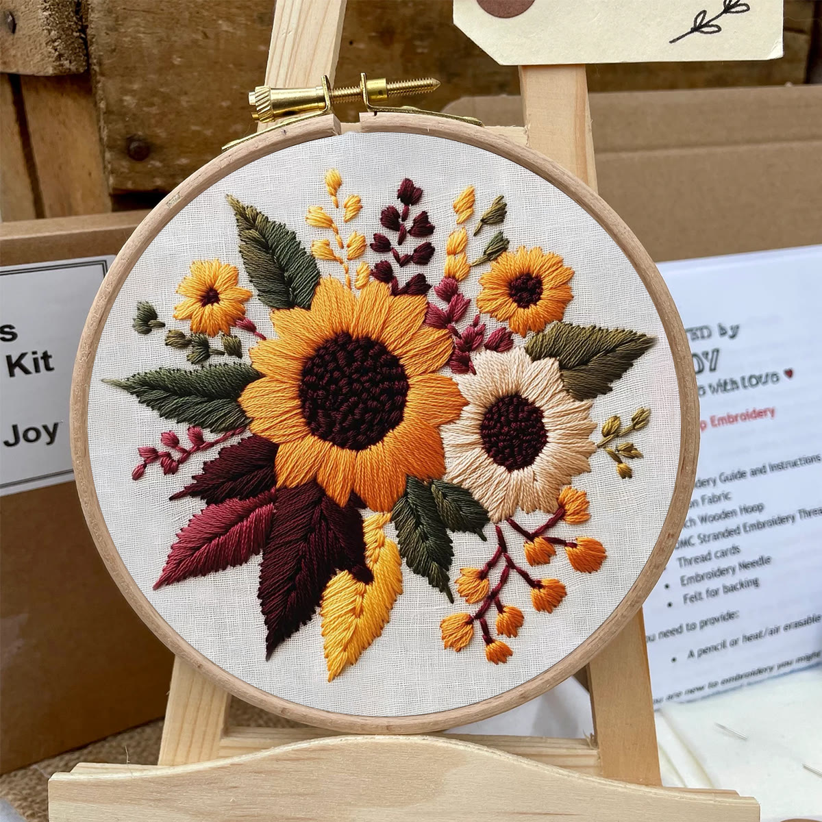 Rubbyoo Embroidery Kit- Sunflower Cluster| For Craft Lover Hand Stitch - image 6