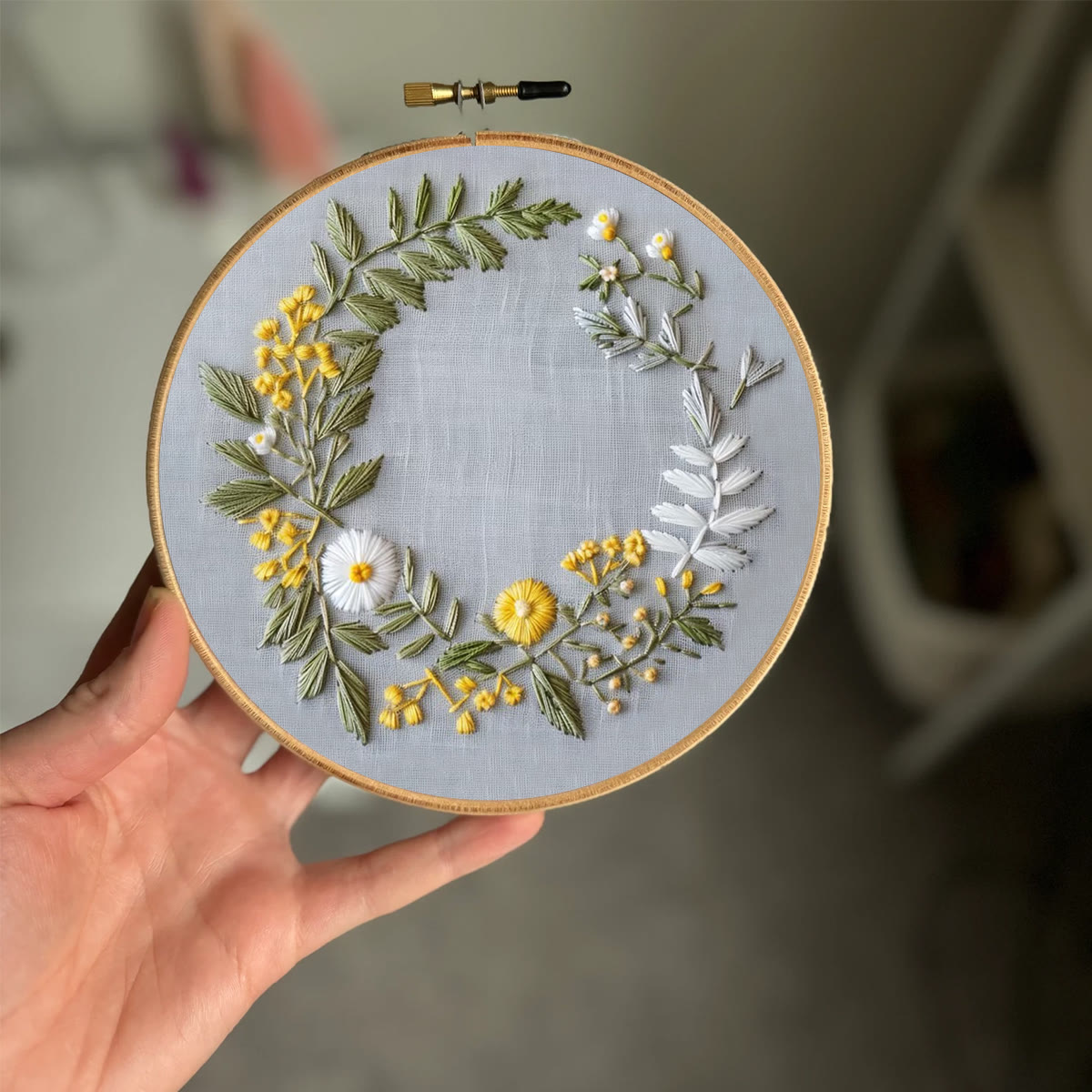 Rubbyoo Embroidery Kit- Delicate  Wreath | For Craft Lover Hand Stitch - image 2