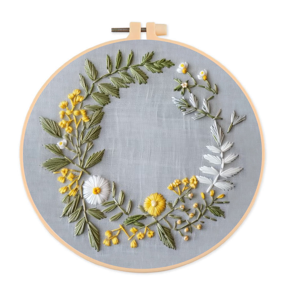 Rubbyoo Embroidery Kit- Delicate  Wreath | For Craft Lover Hand Stitch - image 1