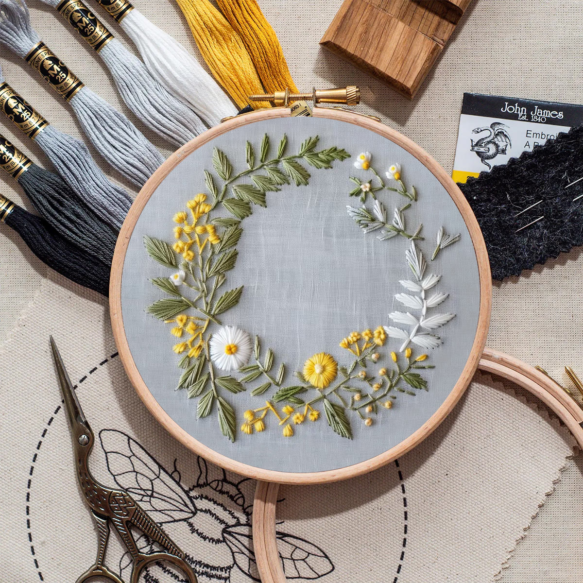 Rubbyoo Embroidery Kit- Delicate  Wreath | For Craft Lover Hand Stitch - image 9