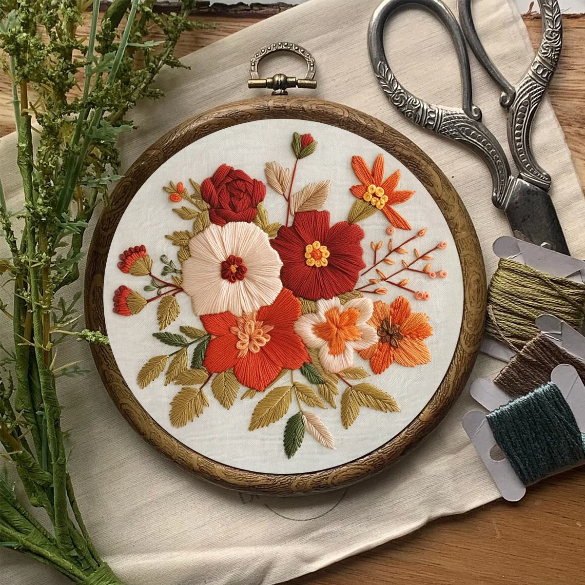 Rubbyoo Embroidery Kit- Autumn Blooms | For Beginners Hand Stitch - image 8