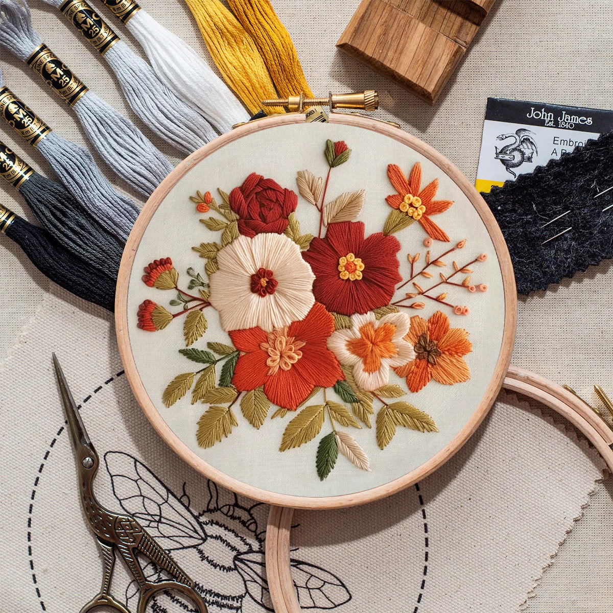 Rubbyoo Embroidery Kit- Autumn Blooms | For Beginners Hand Stitch - image 9