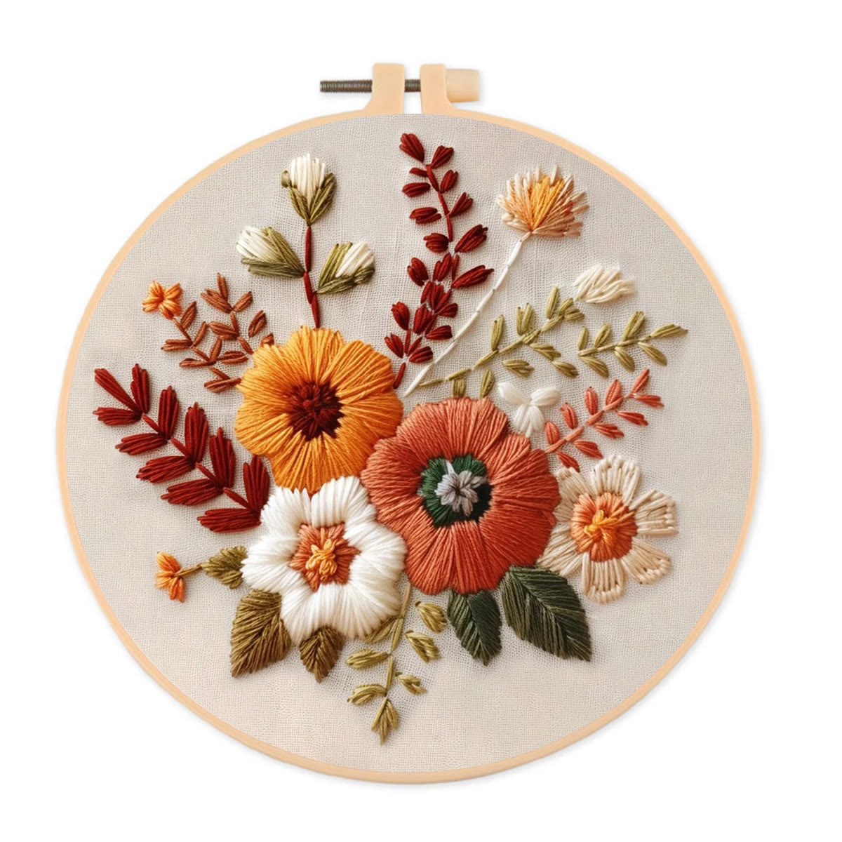 Rubbyoo Embroidery Kit- Autumn Blooms 2 | For Beginners Hand Stitch - image 1